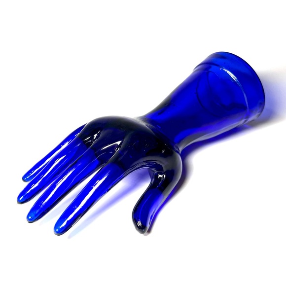 Antique Cobalt Blue Glass - Etsy Mid Century Vintage Cobalt Blue Glass Hand Sculpture